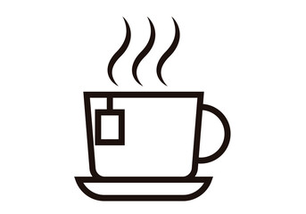 Icono negro de infusión en fondo blanco.