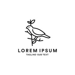 Outlined birds simple vector suitable for logo and illustration