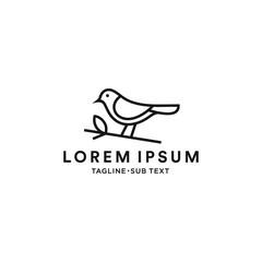 Outlined birds simple vector suitable for logo and illustration