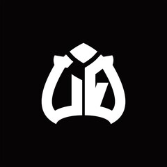 UQ Logo monogram with spade shape design template