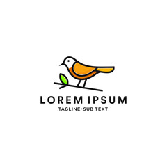 Outlined birds simple vector suitable for logo and illustration