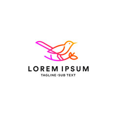 Outlined birds simple vector suitable for logo and illustration