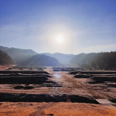 The sunrise at the winter shooting range.