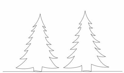 Obraz premium tree drawing with one continuous line