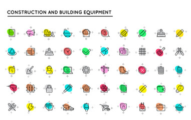 Big Set of Vector Construction and Building Icons. Home and Repair.