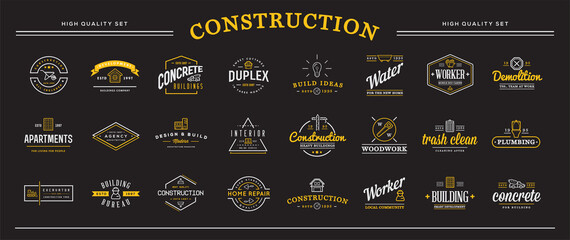 Set of Vector Construction Building Icons Home and Repair can be used as Logo or Icon in premium quality