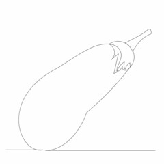 eggplant drawing by one continuous line, sketch