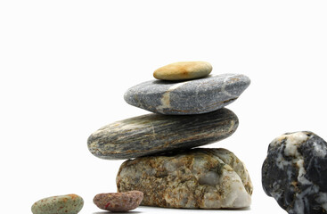 natural zen stone texture isolated white background