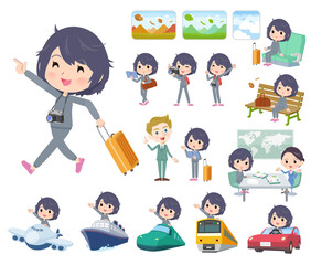 旅行に関するニート女性のセット