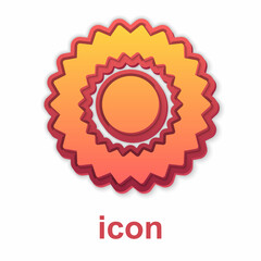 Gold Sun icon isolated on white background. Vector