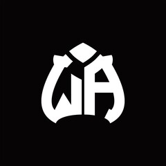 Fototapeta premium WA Logo monogram with spade shape design template