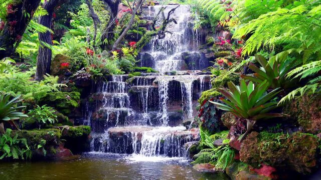 Waterfalls and forests at Tham Pha Daen Temple, Sakon Nakhon Province,Thailand.