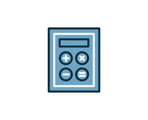 Calculator line icon. High quality outline symbol for web design or mobile app. Thin line sign for design logo. Color outline pictogram on white background