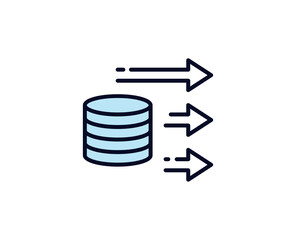 Database line icon. High quality outline symbol for web design or mobile app. Thin line sign for design logo. Color outline pictogram on white background