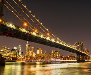 Fototapeta na wymiar ニューヨーク　マンハッタン・ブリッジとマンハッタン