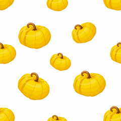 Seamless pumpkin pattern. Cartoon style. Vector illustration
