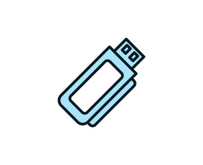 Line USB icon isolated on white background. Outline symbol for website design, mobile application, ui. Electronics pictogram. Vector illustration, editorial stroсk. 