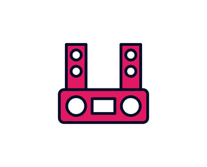Soundspeaker flat icon. Single high quality outline symbol for web design or mobile app.  Holidays thin line signs for design logo, visit card, etc. Outline pictogram EPS10