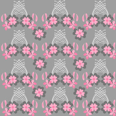 The pink elegant flowers seamless patten design