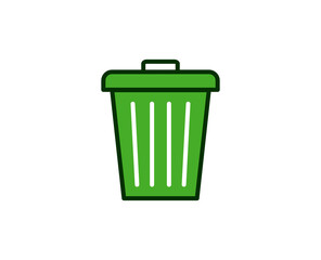 Trash bin flat icon. Single high quality outline symbol for web design or mobile app.  House thin line signs for design logo, visit card, etc. Outline pictogram EPS10