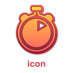 Gold Stopwatch icon isolated on white background. Time timer sign. Chronometer sign. Vector