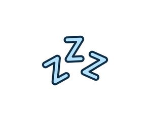 Sleep line icon. High quality outline symbol for web design or mobile app. Thin line sign for design logo. Color outline pictogram on white background