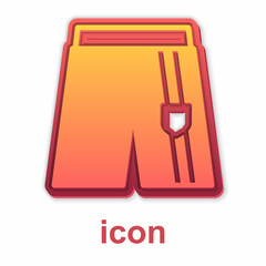 Gold Short or pants icon isolated on white background. Vector