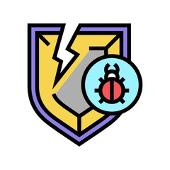 policy virus problem color icon vector. policy virus problem sign. isolated symbol illustration