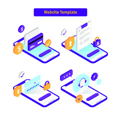 Website Template. Modern Flat Vector Illustrations. Landing Page. Social Media Concept.