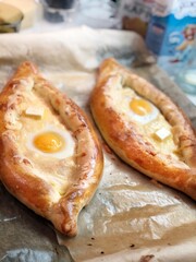 baked goods with cheese and egg
