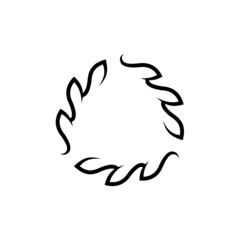 frame nature logo template vector with flat black color style