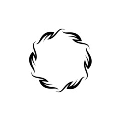 frame leaf logo vector with flat black color style