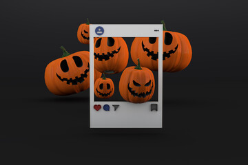 Halloween social media 3d render