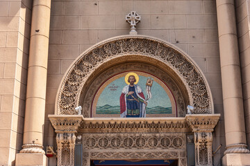 Belgrade, Serbia August 08, 2021: Church of St. Alexander Nevsky. This is a Serbian Orthodox church...