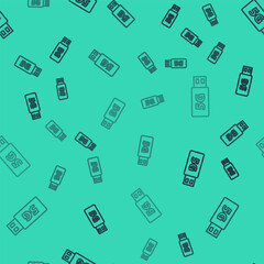 Black line 5G modem for fast mobile Internet icon isolated seamless pattern on green background. Global network high speed connection data rate technology. Vector