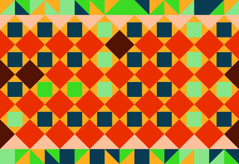 Seamless Vector Pattern. Background Texture in Geometric Tile Ornamental Style. Modern Abstract Design for Packaging, Print for Clothes, Fabric.