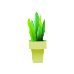 Growing Plant in Pot. Modern Flat Vector Illustration. Gardening Concept. Social Media Template.