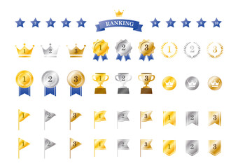 グラデーションのランキングアイコンのセット