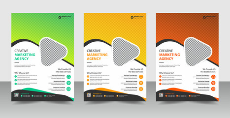 digital marketing agency and business flyer brochure, poster, template promotion & advertising, creative, ideas, clean