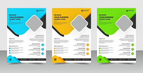 Fototapeta premium digital marketing agency and business flyer set template design, brochure, poster, creative, ideas, clean
