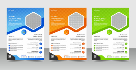 Business Flyer Corporate Flyer Template Geometric shape Flyer Circle Abstract Colorful concepts