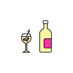 alcohol and cocktails icons symbol vector elements for infographic web