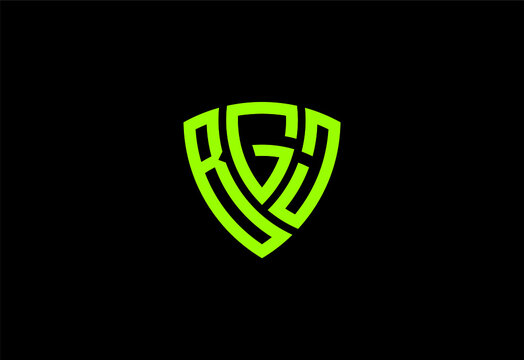 bgj creative letter shield logo design vector icon illustration