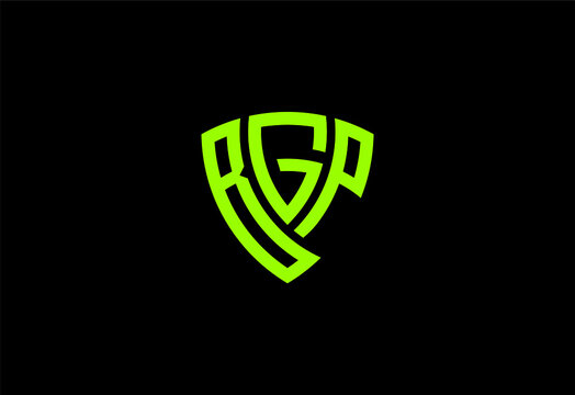 bgp creative letter shield logo design vector icon illustration