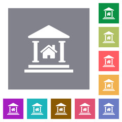 Real estate loan square flat icons
