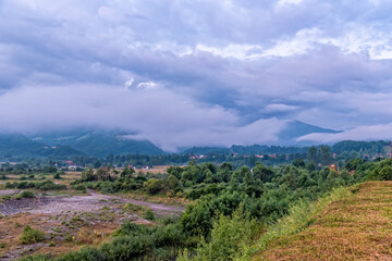 Fototapeta na wymiar Scenic view of landscape Tara River of Montenegro and mountains.