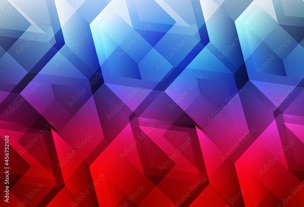 Wall mural light blue, red vector pattern with colorful hexagons.