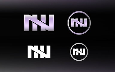 Initials NH logo with a bright color is suitable for E sports teams and others