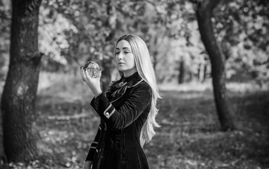 Mystical Halloween party and masquerade ideas, people outfits, scene in the forest