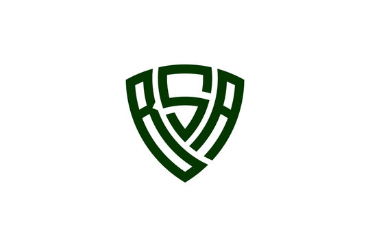 bsa creative letter shield logo design vector icon illustration